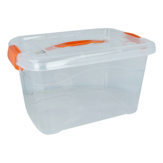 Caja Organizadora Con Tapa Y Asa 34 X 23.5 X 19 Cm Transparente