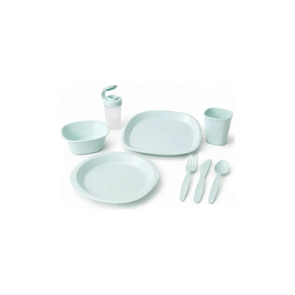 Set De Vajilla Plástica Para Camping 54 Piezas Verde Claro