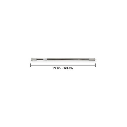 Palo Barrote Extensible Cortina De Baño 70-120 Cm Acero Inox Plateado