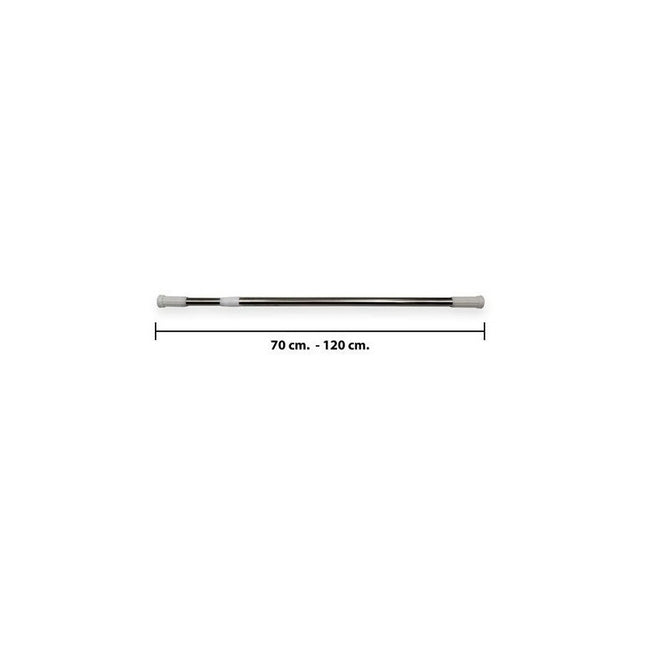 Palo Barrote Extensible Cortina De Baño 70-120 Cm Acero Inox Plateado