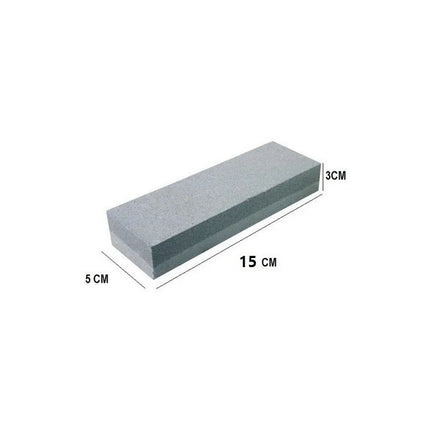 Piedra Afilar Cuchillas O Cuchillos Doble Grano De 15 Cm Gris