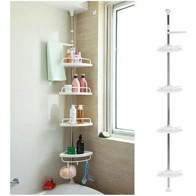 Esquinero  Para Baño Estante Múltiple Ajustable  Blanco