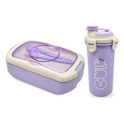 Set De Vianda Con Cubiertos Y Vaso 20x21cm