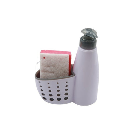 Dispensador De Jabon Con Porta Esponja Mas  Esponja Regalo  Blanco