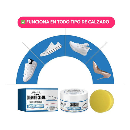 Crema Pomada Blanqueadora De Zapatos Limpieza Con Esponja