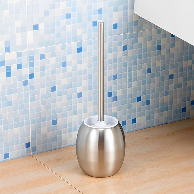 Escobilla Para Bano Metalica Color Pulido Plateado