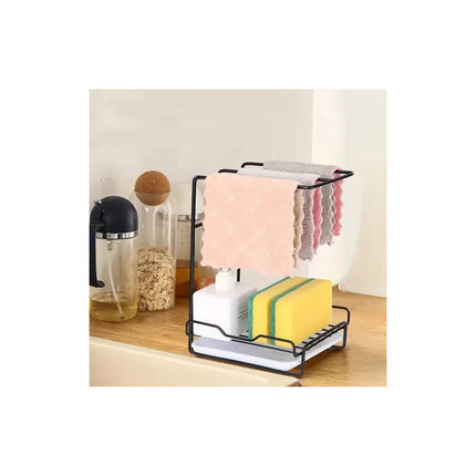 Escurridor Organizador De Esponjas Para Pileta Cocina Negro  Negro