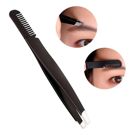 Pinza De Cejas Con Peine De Metal V