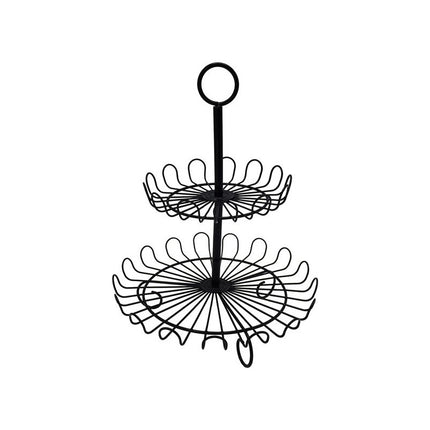 Centro De Mesa De Metal Circular Frutero  Negro