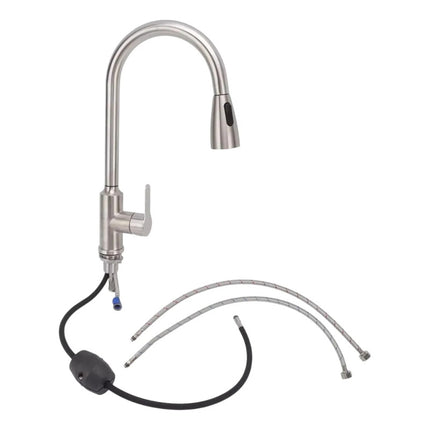 Canilla Monocomando Extensible Flexible  Cromada Plateado