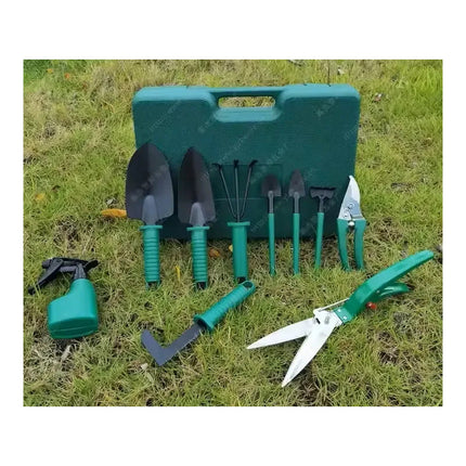Kit De Jardinería 10 Piezas Indoor Outdoor Jardín + Valija Verde