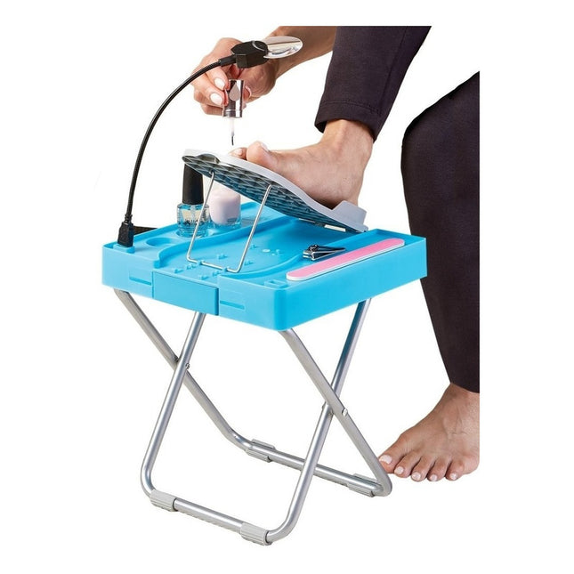 Banco  Pedicura Manicura Con Ventilador  + Lupa + Bandeja