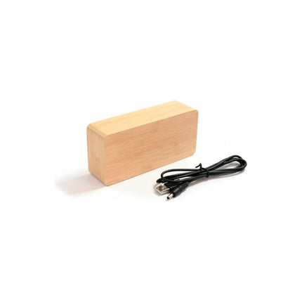 Reloj Digital Bloque De Madera Lh-4649 Marrón Claro