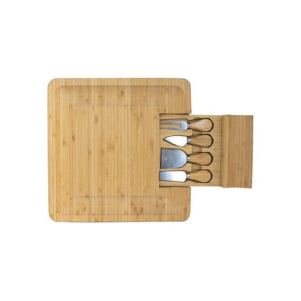 Tabla Para Picada De Madera Cuadrada + Acc  Cuadrado