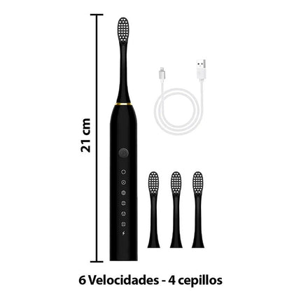 Cepillo De Dientes Eléctrico 4 Cabezales Incluye Usb 6veloc