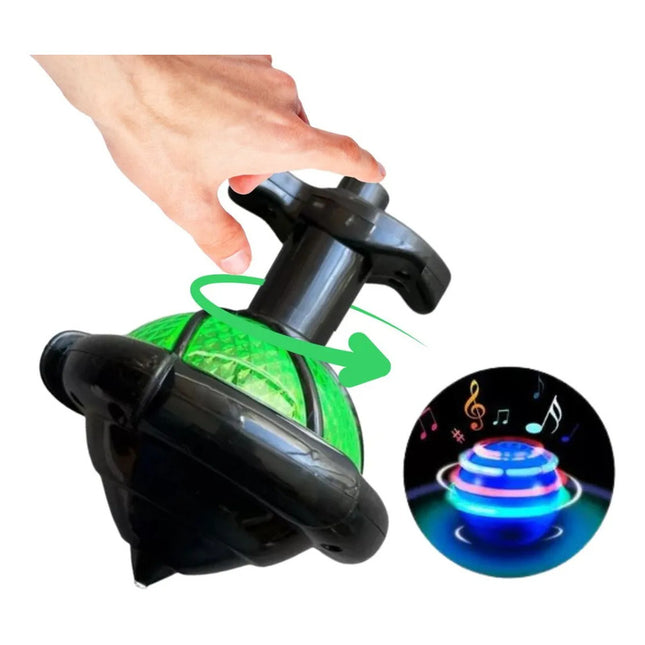 Trompo Musical Con Lanzador Y Luz 12cm Ty358284b V