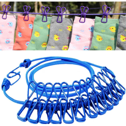 Cuerda Elastica Para Colgar Ropa Con Palillos V
