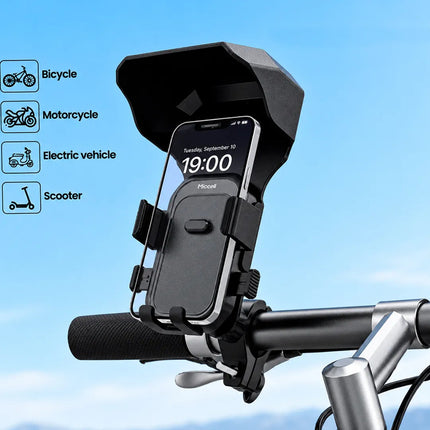 Soporte Para Celular De Moto Miccell Ch38b Con Visera Paraso Negro