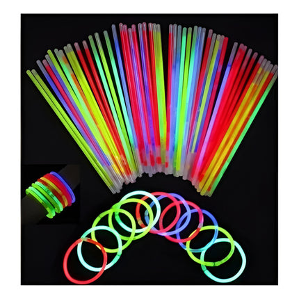 Pulseras Fluo Pack De 100 Unidades Luminosas Colores Neon