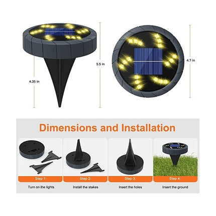 Foco Luz Solar Para Jardin Piso Embutir  18 Led Calida Cálida