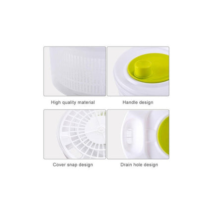 Centrifugador De Vegetales Escurridor De Lechuga  Blanco Y Verde