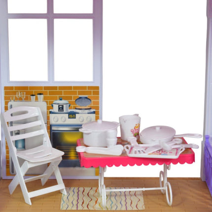 Casa De Muñecas Con Accesorios Ty363217 Rosa