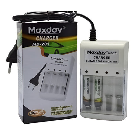 Cargador De Pilas Recargables Aa Y Aaa  Maxday
