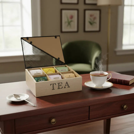 Caja De Madera Para Sobres Té  Chw03886 Marrón Claro