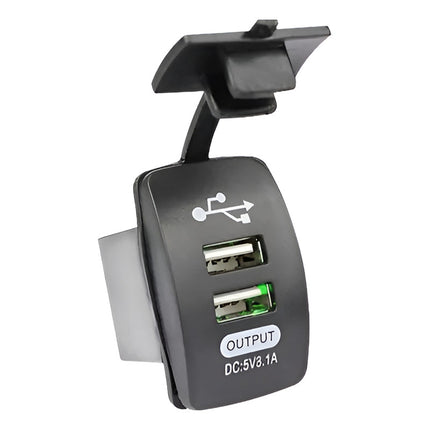 Cargador Universal Duales Usb 3.1 Ma 12/24 V En Opp Con Cubi Negro .