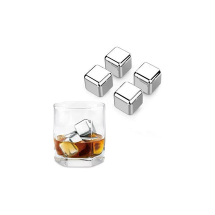 Cubito De Acero Inoxidable X4 Y Pinza, En Caja Plástica