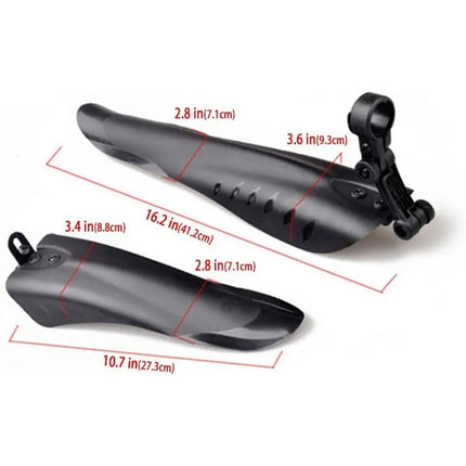 Guardabarros Plásticos Flexibles Para Bicicleta Negro