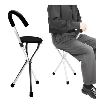 Baston Plegable Con Asiento Banco Móvil Liviano Resistente Generica