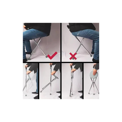 Baston Plegable Con Asiento Banco Móvil Liviano Resistente Generica