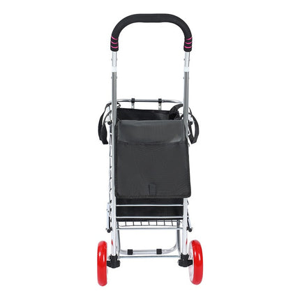 Carro Plegable De Compra Bolso Y 2 Ruedas Rojas Negro