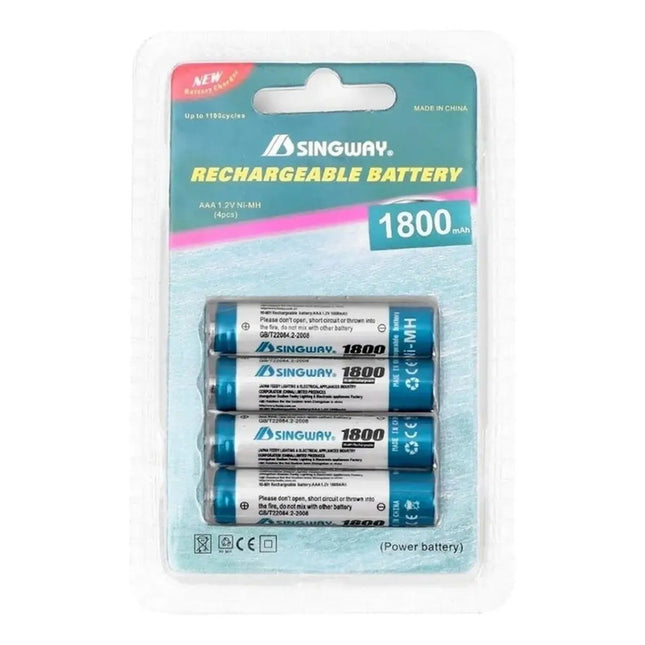 Pilas Aaa Recargables Blister 4  1800 Mha Excelente Calidad