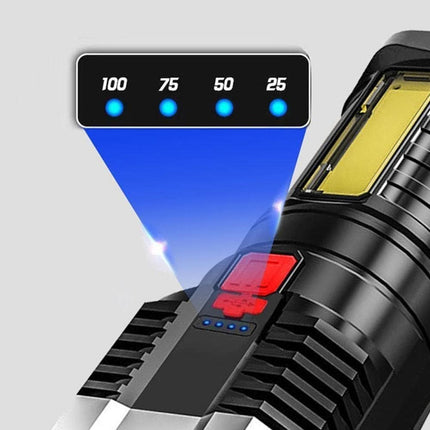 Linterna Led Recargable L-29 14cm 800mah Blanca Negro
