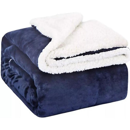 Frazada Polar 2 Plazas Con Corderito 200cm X 230 Cm Calidad 2020 G Violeta