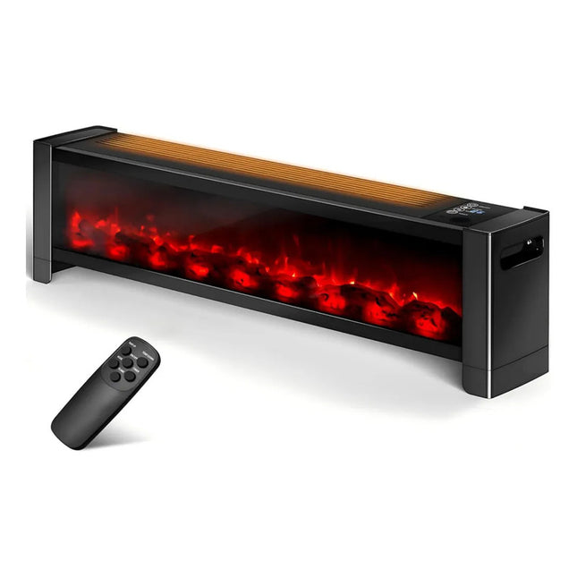 Calefactor Barra Efecto Fuego Con Control Remoto Negro