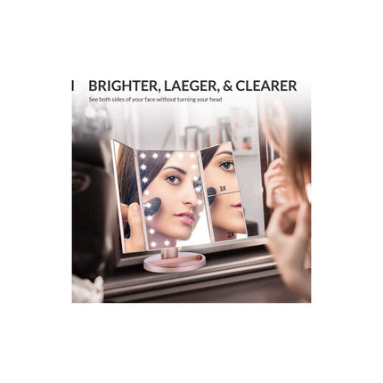 Espejo Maquillaje Con Luz Led + Aumento