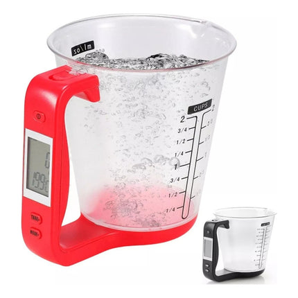 Taza Medidora Digital Con Termómetro 600 Ml Cocina De Pilas V