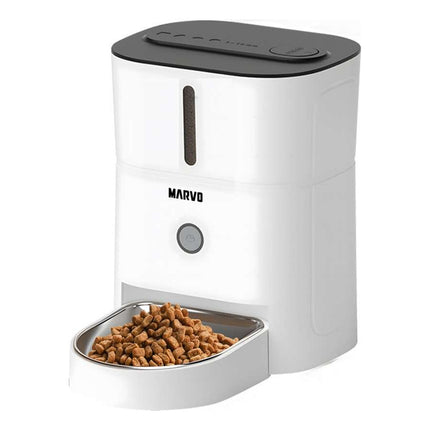 Dispensador De Alimentos Smart Mascota Marvo Pff-008 Blanco