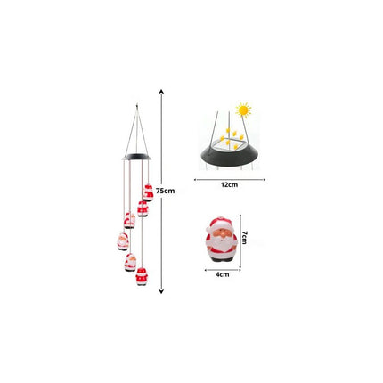 Colgante De Luces Led Decorativa Rgb Papá Noel Solar Z