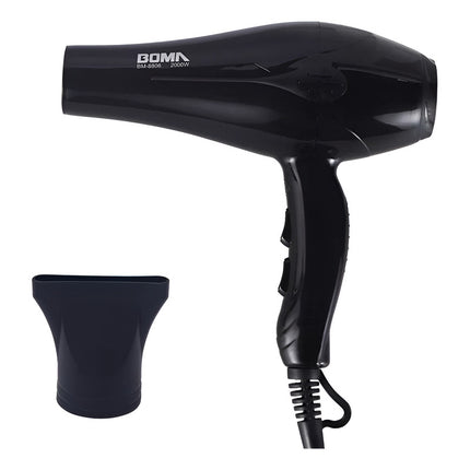 Secador De Pelo Profesional 2000w Boma C/ 2 Difusores  Negro