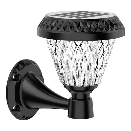 Lampara Led Solar Pared Rgb, Luz Cálida Y Fría Con Control Negro