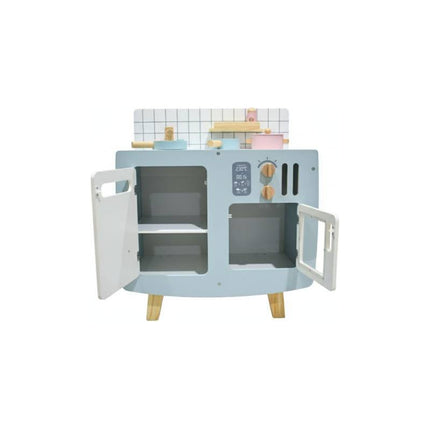Cocina De Madera Con Accesorios 63x53x30.5cm. Juguete Celeste