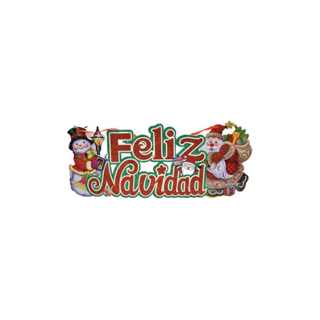 Adorno Cartel Navideño 42x18cm Ccm00371