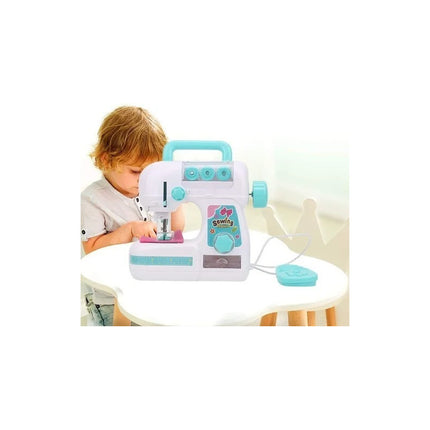 Maquina De Coser Para Niña 17x19cm A Pila Con Luz De Juguete Blanco