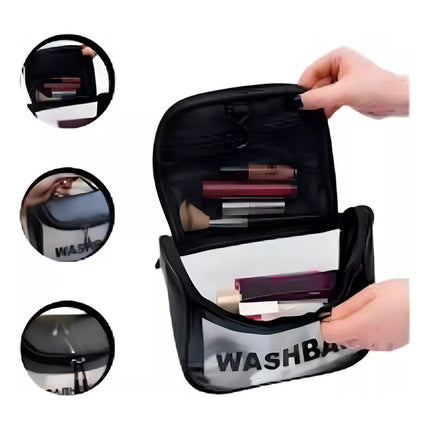 Set X3 Neceser Para Maquillaje Equipaje Organizador Mnl Liso Transparente