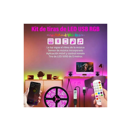 Tira Led Rgb Smart Control Wifi Multicolor Ritmica 5 M Rgb