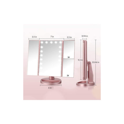 Espejo Maquillaje Con Luz Led + Aumento